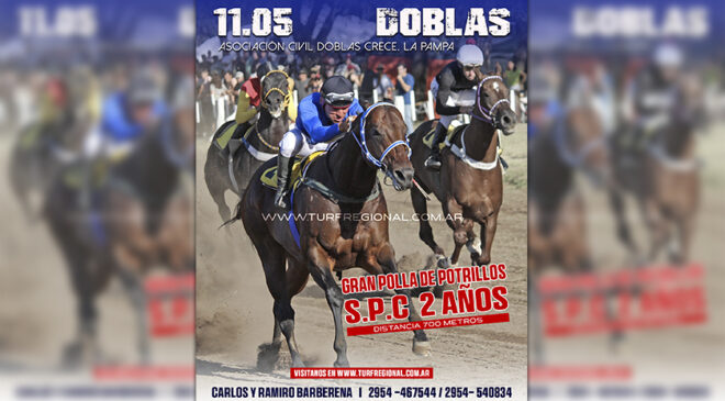 El 11 de mayo se corre la Polla de Potrillos SPC 2 años en Doblas, además dos especiales confirmados