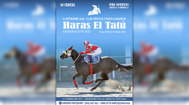 13 y 14 de septiembre Remate y Polla de Potrillos Haras El Tatú en Lamarque