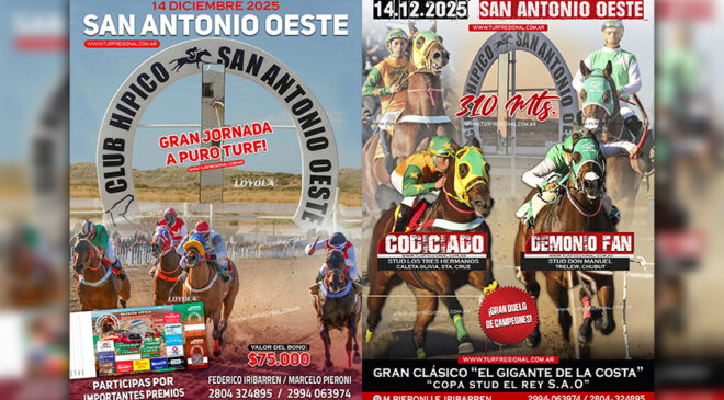 14 de diciembre Dos Clásicos confirmados en San Antonio Oeste. Con la entrada importantes premios