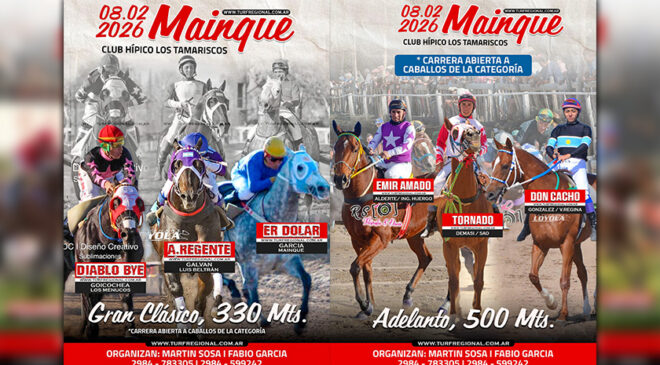 Adelantos del Club Hípico Los Tamariscos de Mainque para el 8 de febrero