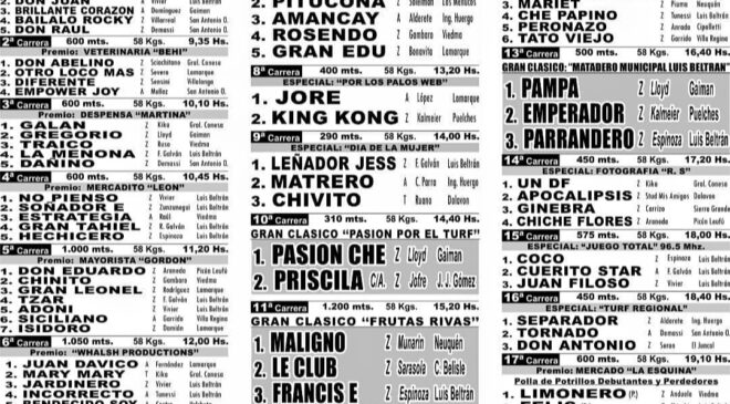 Resultados del Club Hípico “El Fortín” de Luis Beltrán, domingo 22 de marzo