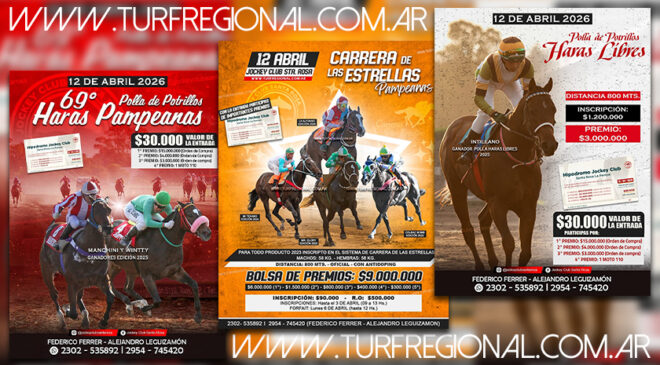 Clásico confirmado en el Jockey Club Sta. Rosa, se corre una nueva edición de la tradicional Haras Pampeanas