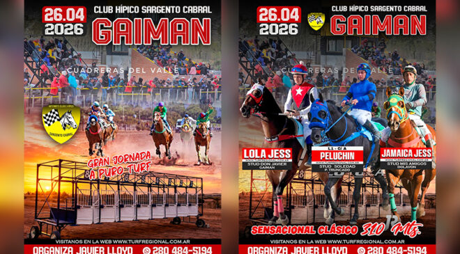 Este domingo 26 de abril se corre en el Club Hípico Sargento Cabral Gaiman, aquí los adelantos