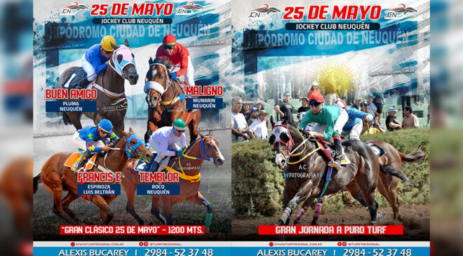 El domingo 25 de Mayo se corre en el Jockey Club Neuquén, aquí los adelantos.