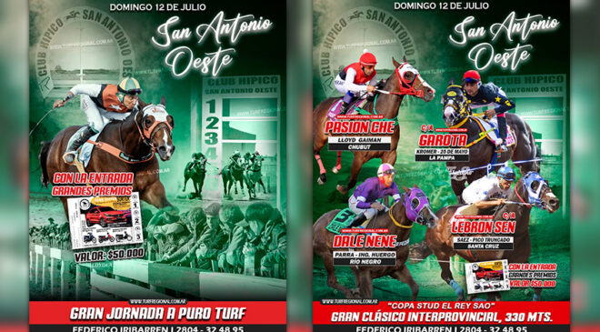 El 12 de julio gran jornada de turf en el Club Hípico San Antonio Oeste