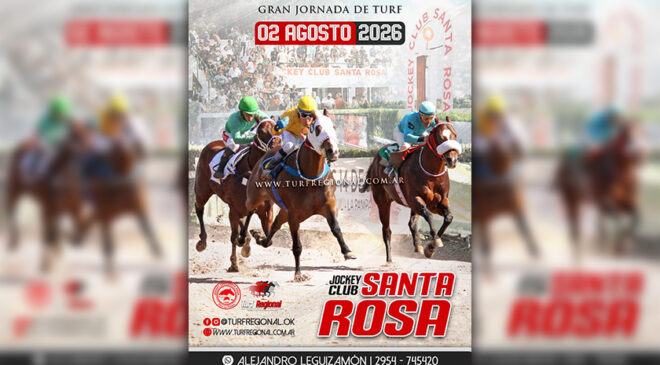 Domingo 2 de agosto gran jornada de turf en el Jockey Club Santa Rosa, aquí los adelantos