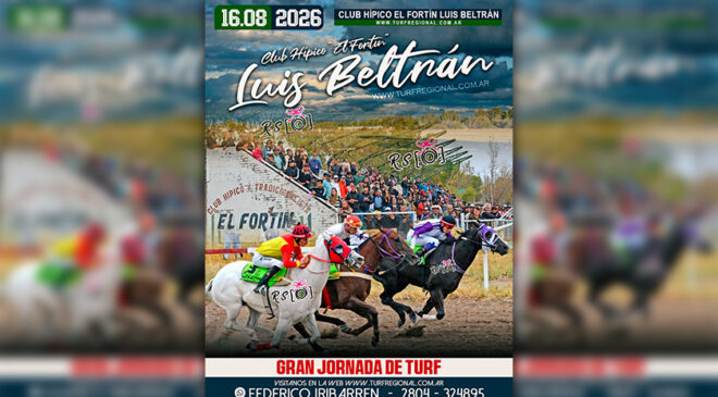 Domingo 16 de Agosto gran jornada de turf en el Fortín de Luis Beltrán