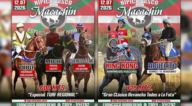 Adelantos del Club Hípico “Esteban Garmendia” MACACHIN para este domingo 12 de julio
