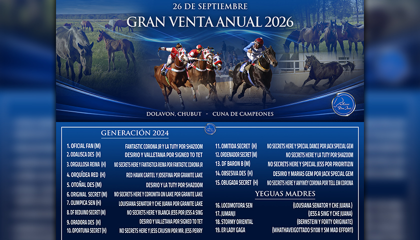 EL 26 DE SEPTIEMBRE LLEGA UNA NUEVA EDICIÓN DE LA VENTA ANUAL DE HARAS DON JOSÉ