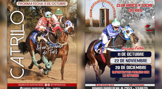 El 11 de octubre se corre en el Club Hípico y Social CATRILO, La Pampa